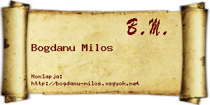 Bogdanu Milos névjegykártya